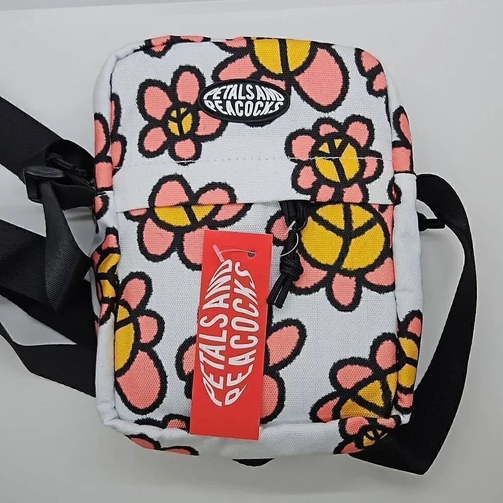 Petals and Peacocks Peace & Petals White Crossbody Bag NWT